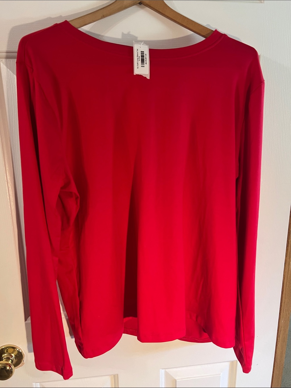 Women's Long-Sleeve Red Crewneck Top